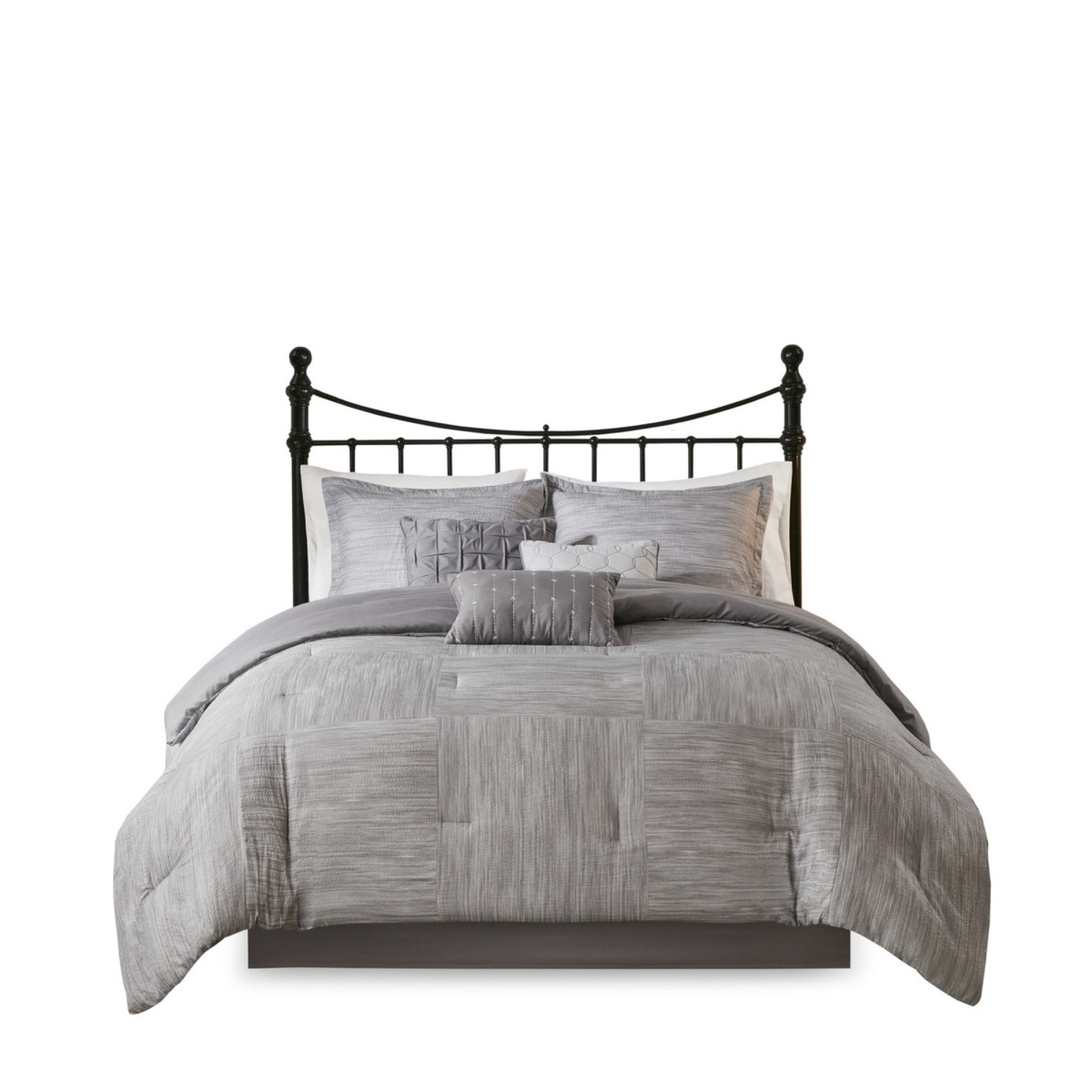 Xylbina Chic Grey 7-piece Seersucker Comforter Set - Transform